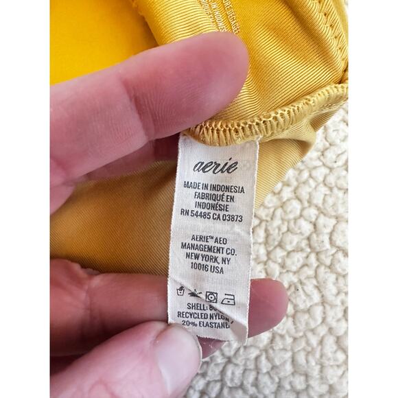 Aerie Mustard Yellow Bikini Set S Top M Bottom High Waisted Cheeky - Picture 3 of 10